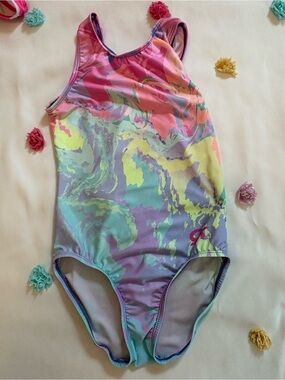 Girls' Multicolor Swirl Gymnastics Leotard